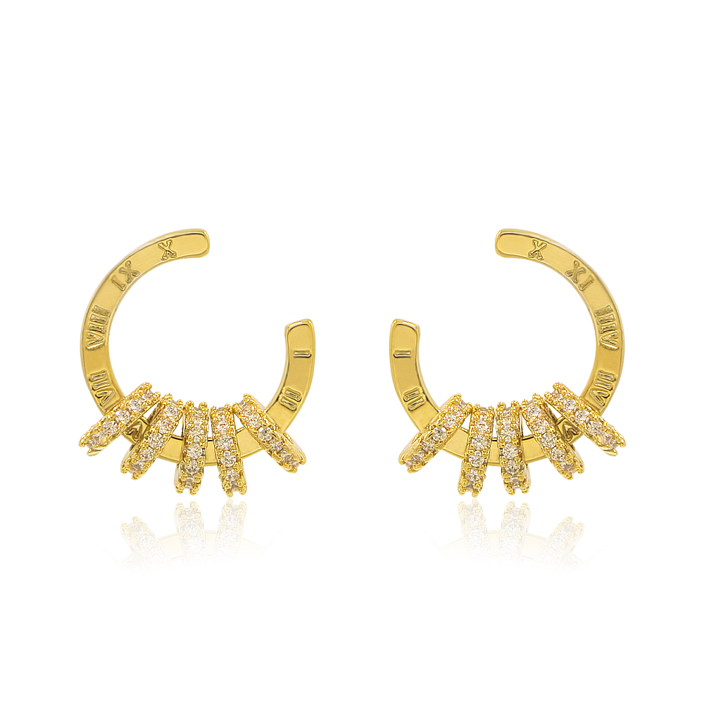 Gold Circle Hoop Studs